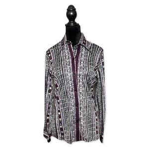 Vintage Kolortron by Koret of CA 70s Blouse Button Art Deco Awesome!